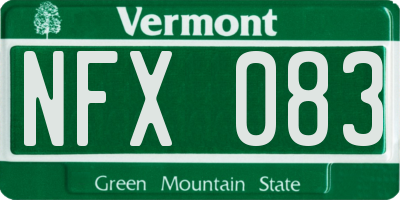 VT license plate NFX083
