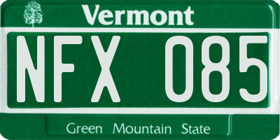 VT license plate NFX085