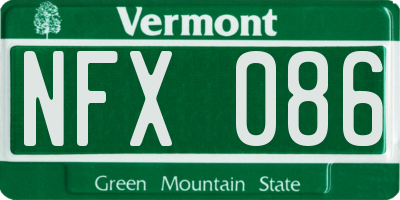 VT license plate NFX086