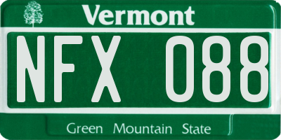 VT license plate NFX088
