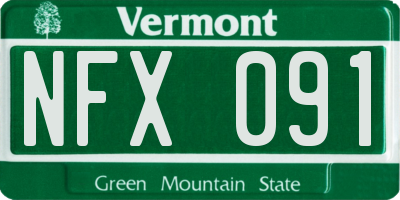 VT license plate NFX091