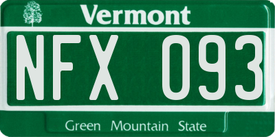 VT license plate NFX093