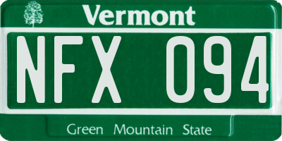 VT license plate NFX094