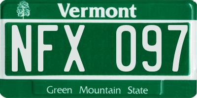 VT license plate NFX097