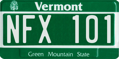 VT license plate NFX101