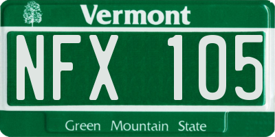 VT license plate NFX105