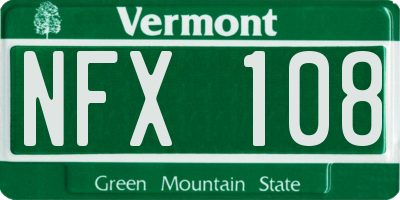 VT license plate NFX108