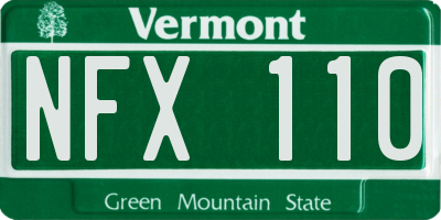 VT license plate NFX110
