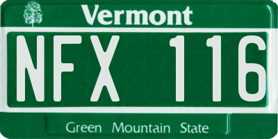 VT license plate NFX116