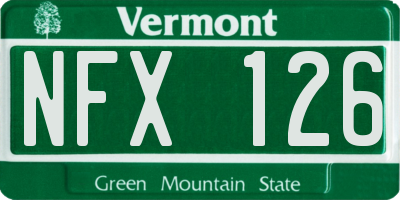 VT license plate NFX126
