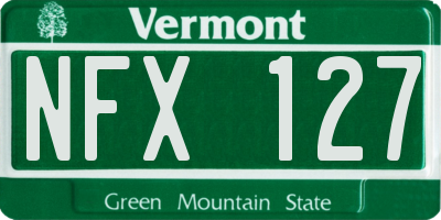 VT license plate NFX127
