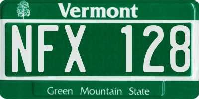 VT license plate NFX128