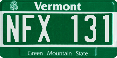 VT license plate NFX131