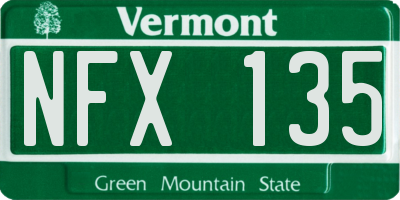 VT license plate NFX135