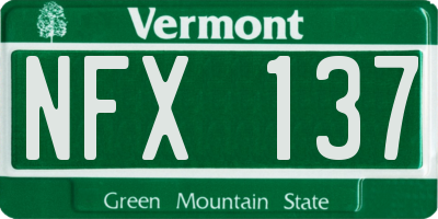 VT license plate NFX137