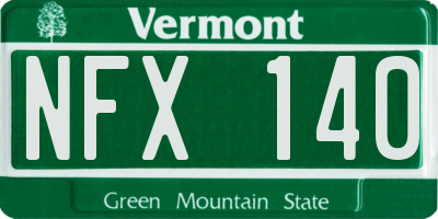 VT license plate NFX140