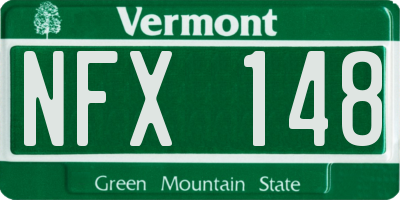 VT license plate NFX148