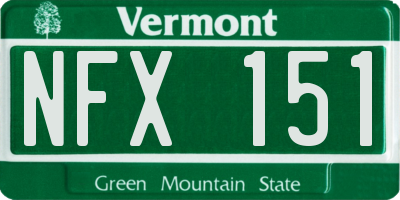 VT license plate NFX151