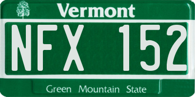 VT license plate NFX152
