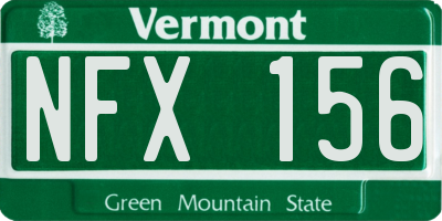 VT license plate NFX156