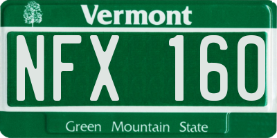 VT license plate NFX160
