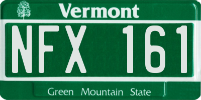 VT license plate NFX161