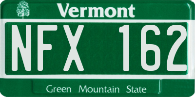 VT license plate NFX162