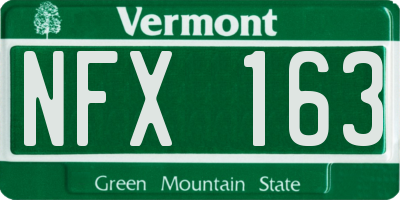 VT license plate NFX163