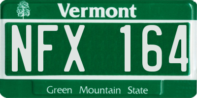 VT license plate NFX164