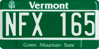 VT license plate NFX165