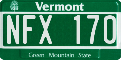 VT license plate NFX170