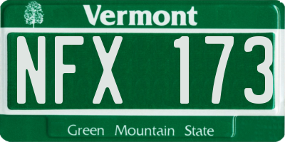 VT license plate NFX173
