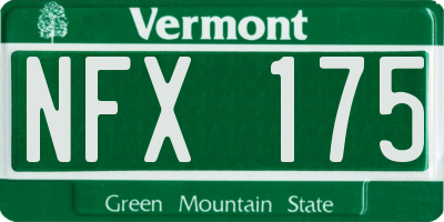 VT license plate NFX175