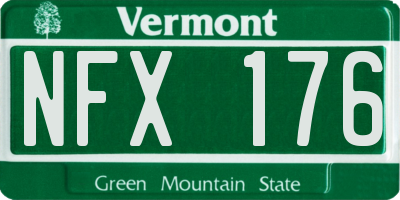 VT license plate NFX176
