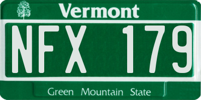 VT license plate NFX179