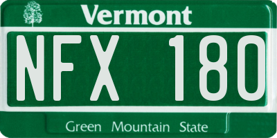 VT license plate NFX180