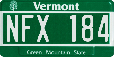 VT license plate NFX184