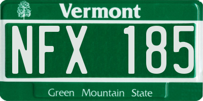VT license plate NFX185