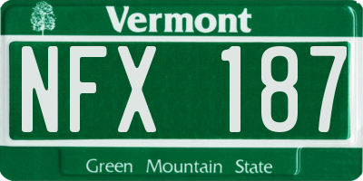 VT license plate NFX187