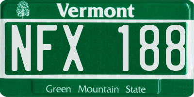 VT license plate NFX188