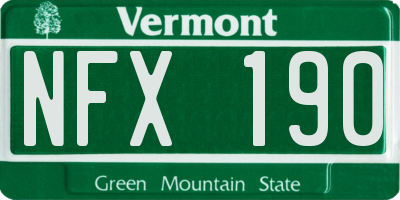 VT license plate NFX190