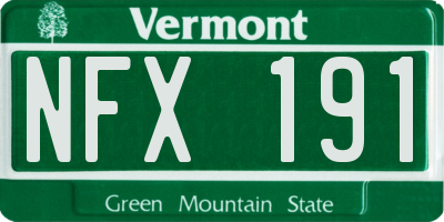 VT license plate NFX191