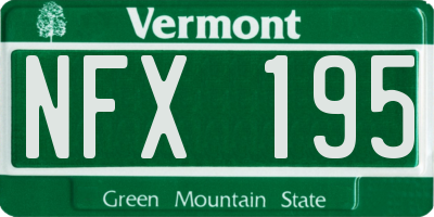 VT license plate NFX195