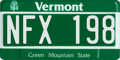 VT license plate NFX198