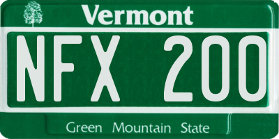VT license plate NFX200