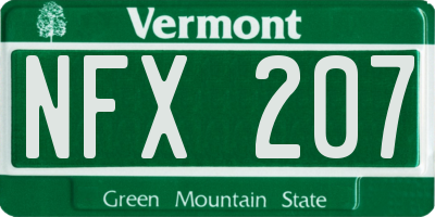 VT license plate NFX207