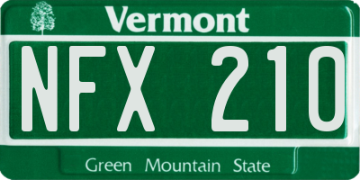 VT license plate NFX210