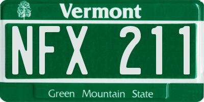 VT license plate NFX211