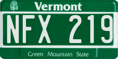 VT license plate NFX219