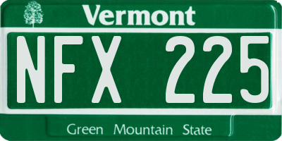 VT license plate NFX225